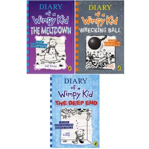 Diary of a Wimpy Kid ( Meltdown, Wrecking Ball And Deep End ) 3 Books Collection Set