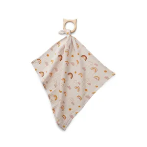 Dines Teether Cuddle Cloth - Rainbow love sandy