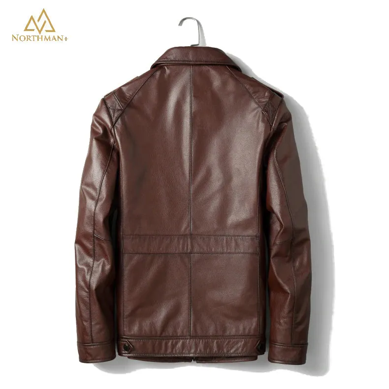 Division commander Brown Leather jacket by Northman 