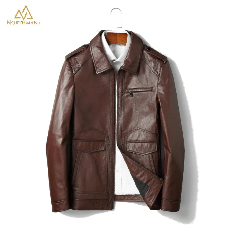 Division commander Brown Leather jacket by Northman 