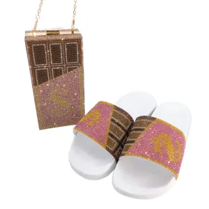 European and American Rhinestone Dollar Slippers Women's Summer Wear Fashion All-match Sandals