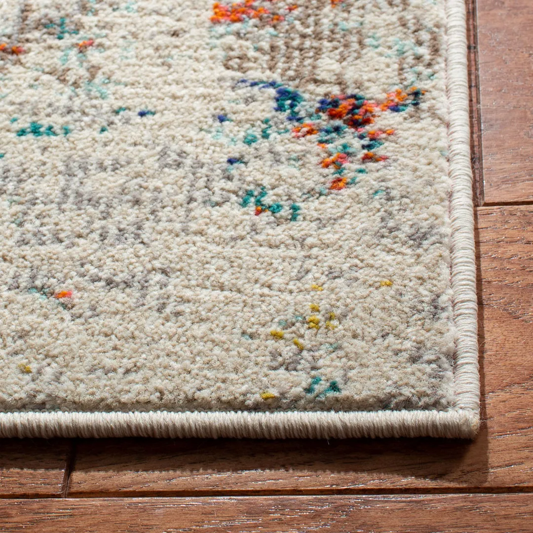 Felty Abstract Cream/Orange/Blue Rug Langley Street® Rug Size: Round 5'