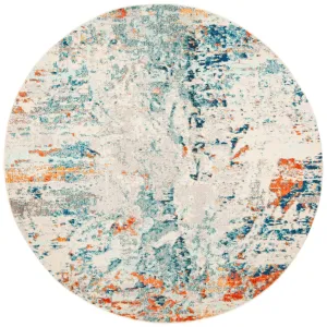 Felty Abstract Cream/Orange/Blue Rug Langley Street® Rug Size: Round 5'