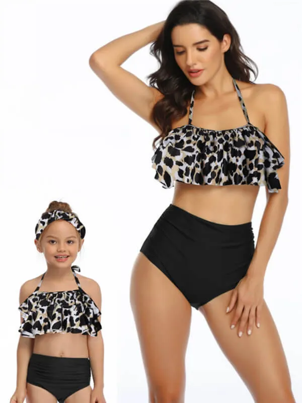 Floral Print Camisole High Waist Mommy And Me Matching Bikinis