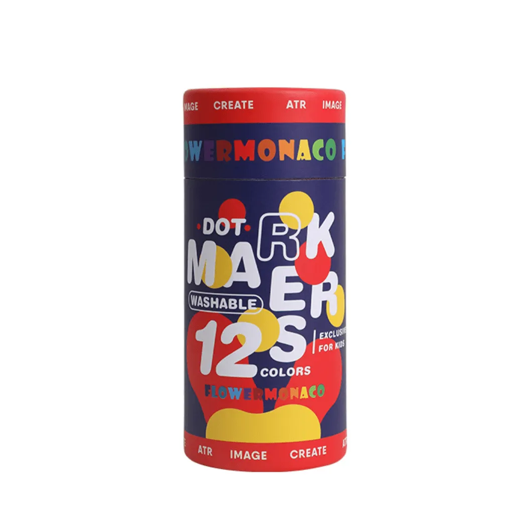 Flower Monaco Round Washable Marker 12 Colours