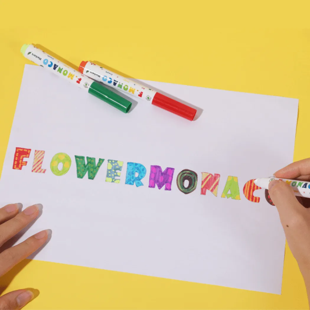 Flower Monaco Round Washable Marker 24 Colours