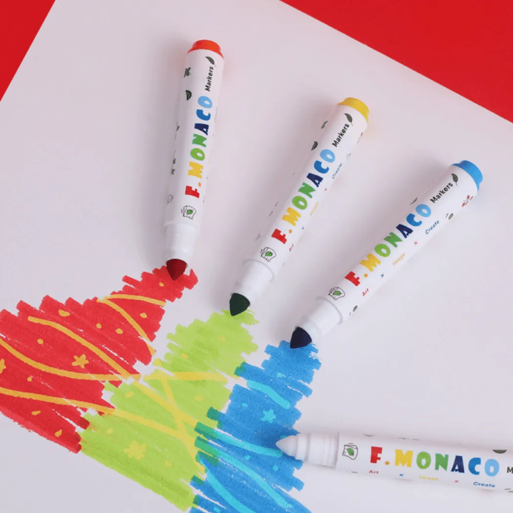 Flower Monaco Round Washable Marker 24 Colours