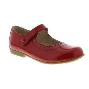 FOOTMATES Emma Patent Leather Mary Jane Girls Party Dress Shoes with Custom-Fit Insoles, Hard Bottom, Slip-Resistant Non-Marking Outsoles - Red Patent, 8 Toddler (1-4 Years)