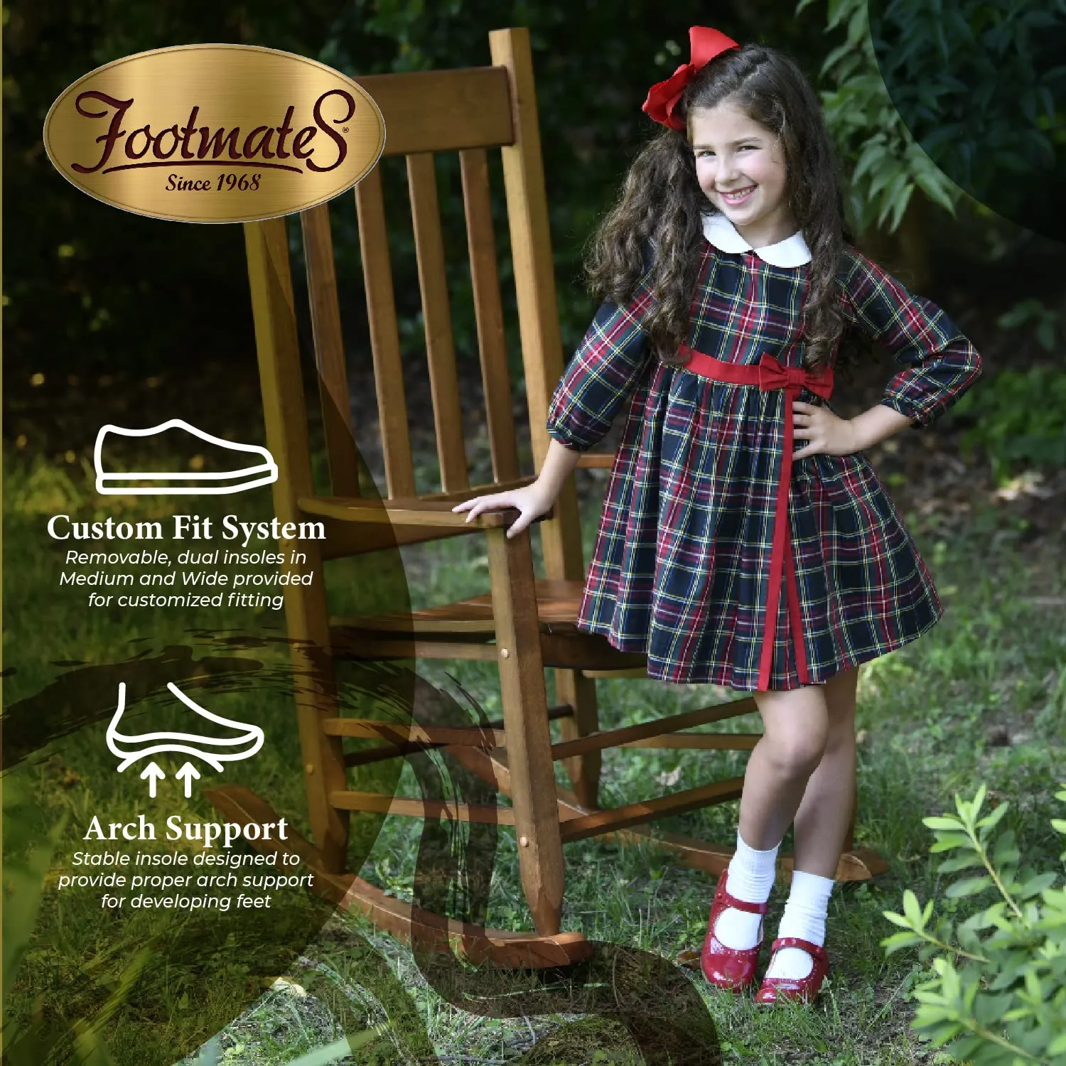 FOOTMATES Emma Patent Leather Mary Jane Girls Party Dress Shoes with Custom-Fit Insoles, Hard Bottom, Slip-Resistant Non-Marking Outsoles - Red Patent, 8 Toddler (1-4 Years)