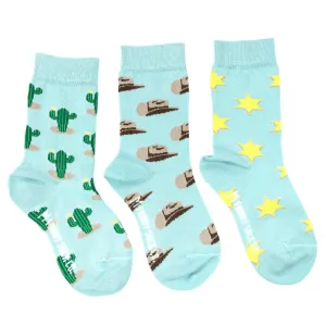 FRIDAY SOCK CO - Kid's Sheriff, Cactus, and Cowboy Hat Socks