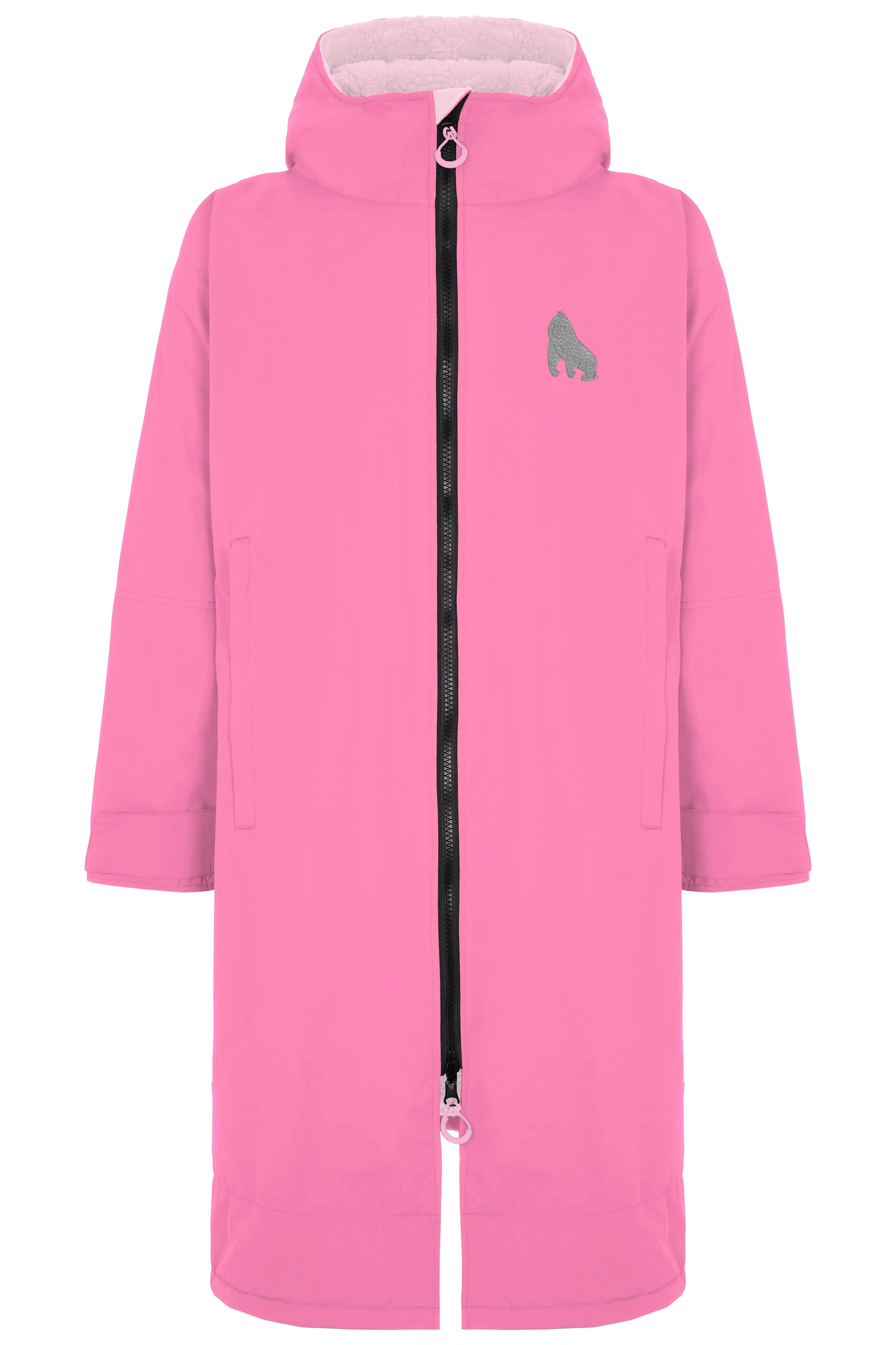 Full Zip ECO Recycled Waterproof Dry Changing Robe - Pink - Adult  (S, M, L & XL)