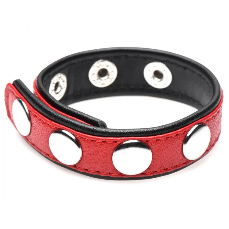 Gear Leather Speed Snap  Ring - Red
