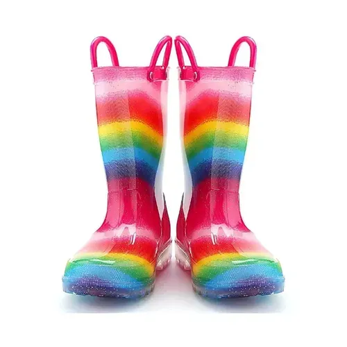 Girls Light Rain Boots Colorful Kids Shoes - KKOMFORME