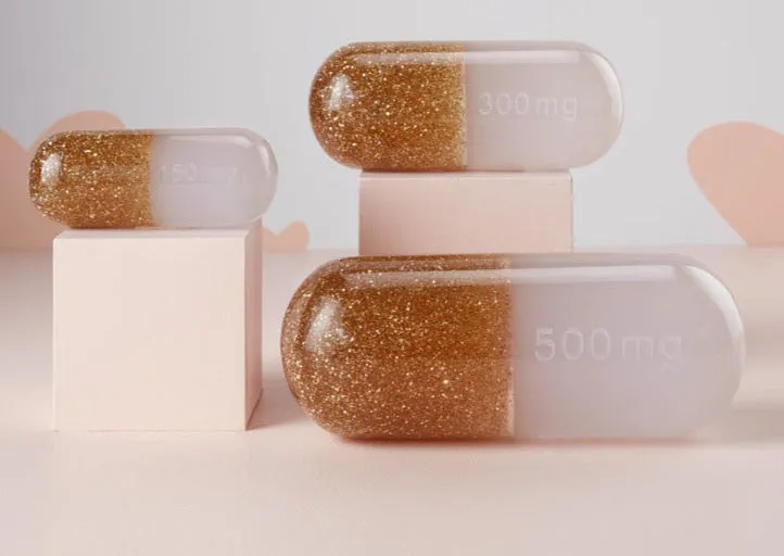 Gold Acrylic Pill Collection