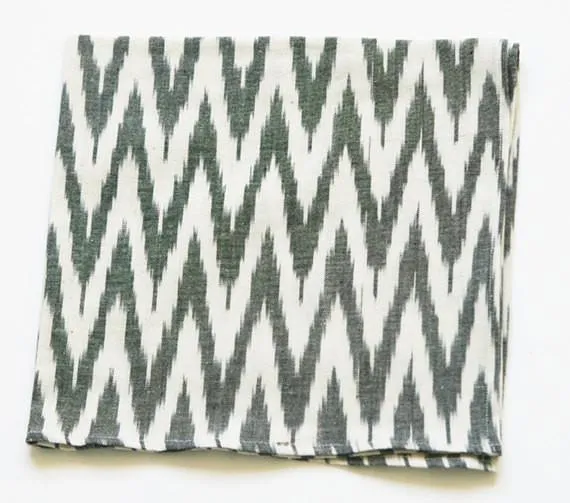 Grey Ikat Zig Zag Napkin Set of 4