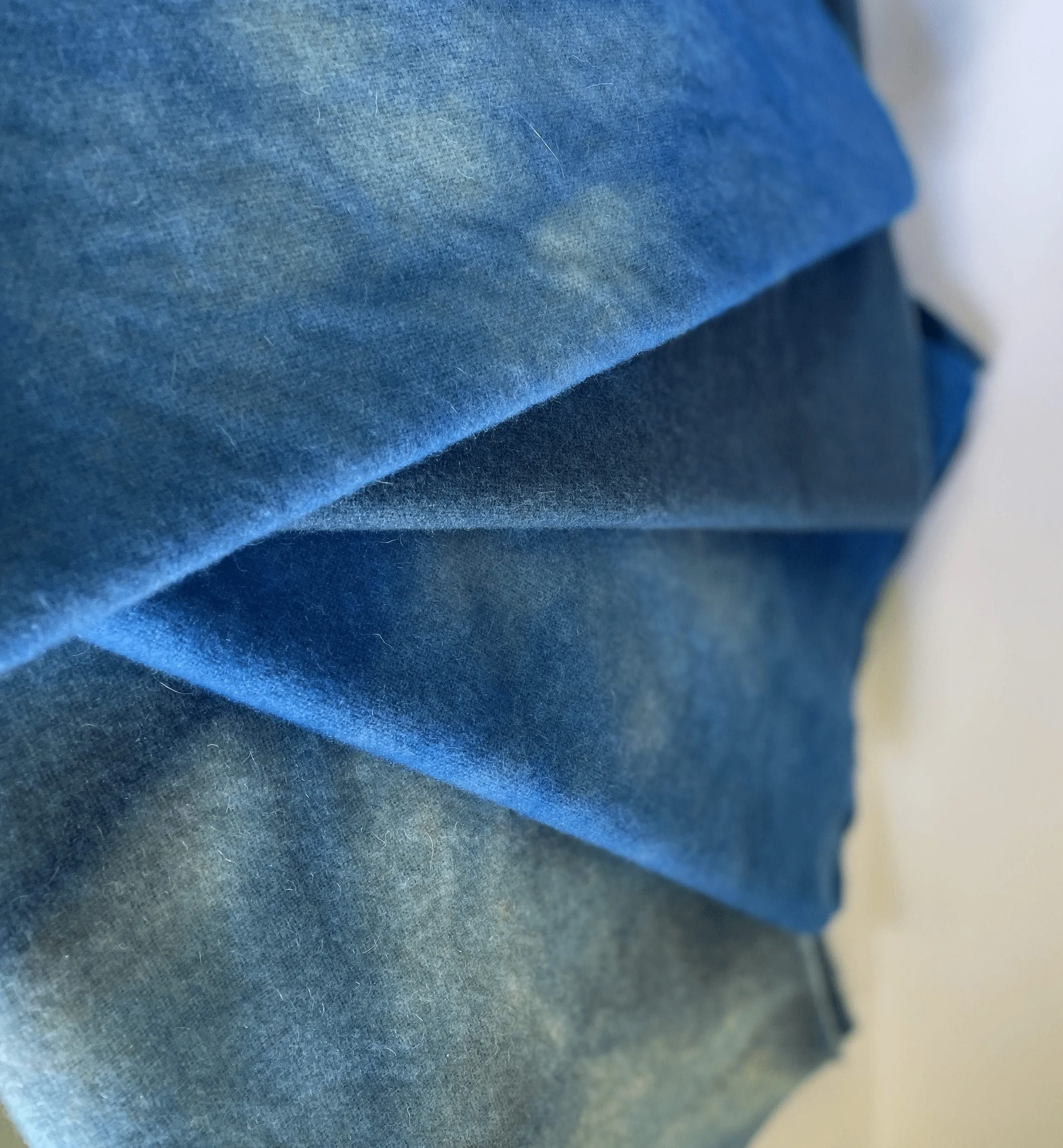 Hand-Dyed Wool Cloth - Shades of Bay Blue