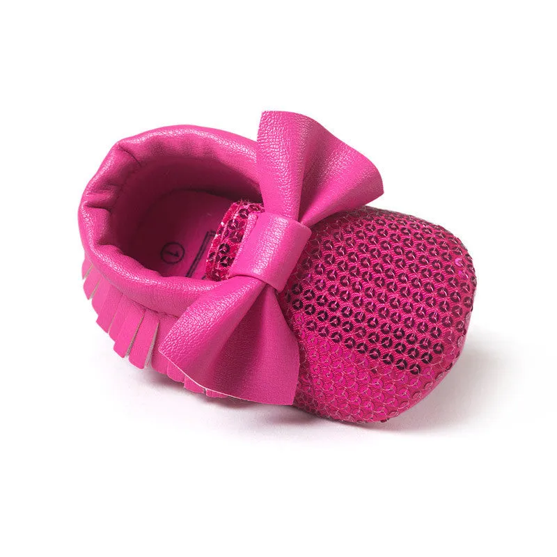 Handmade Soft Bottom Fashion Tassels Baby Moccasin born Babies Shoes 19-colors PU leather Prewalkers Boots