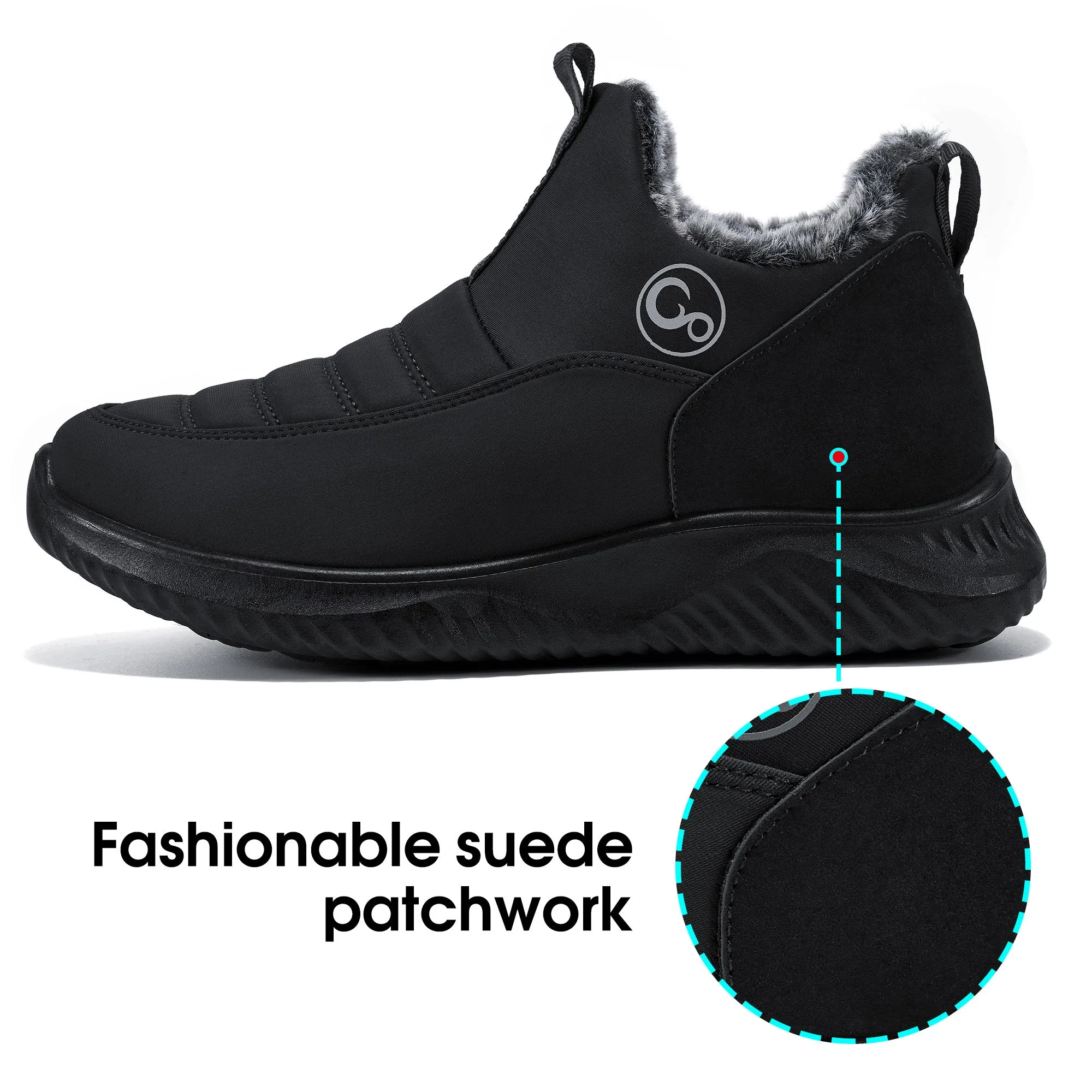 Harence Snow Boots Women Winter Warm Faux Fur Waterproof Slip On Comfort Woman Ankle Booties