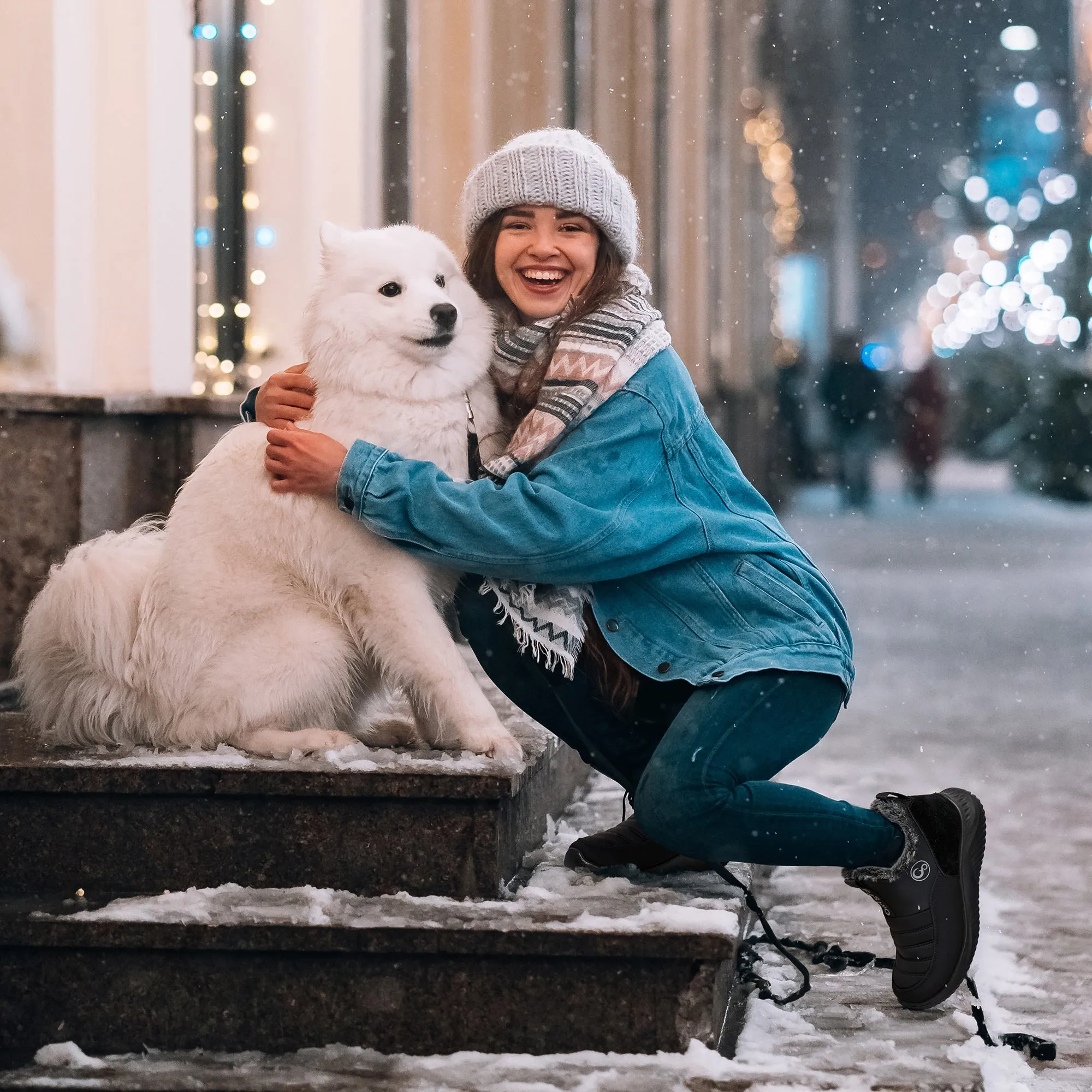 Harence Snow Boots Women Winter Warm Faux Fur Waterproof Slip On Comfort Woman Ankle Booties