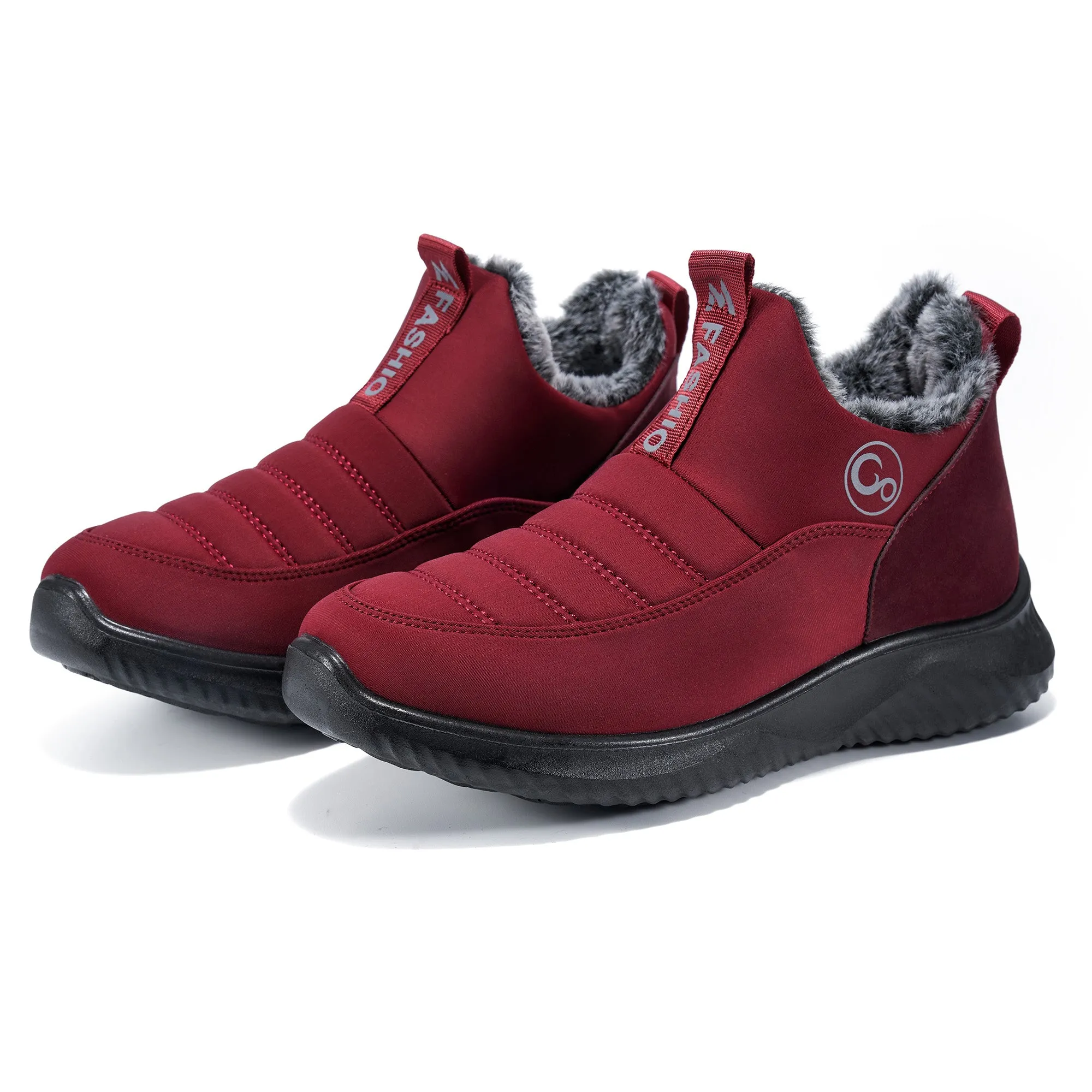 Harence Snow Boots Women Winter Warm Faux Fur Waterproof Slip On Comfort Woman Ankle Booties