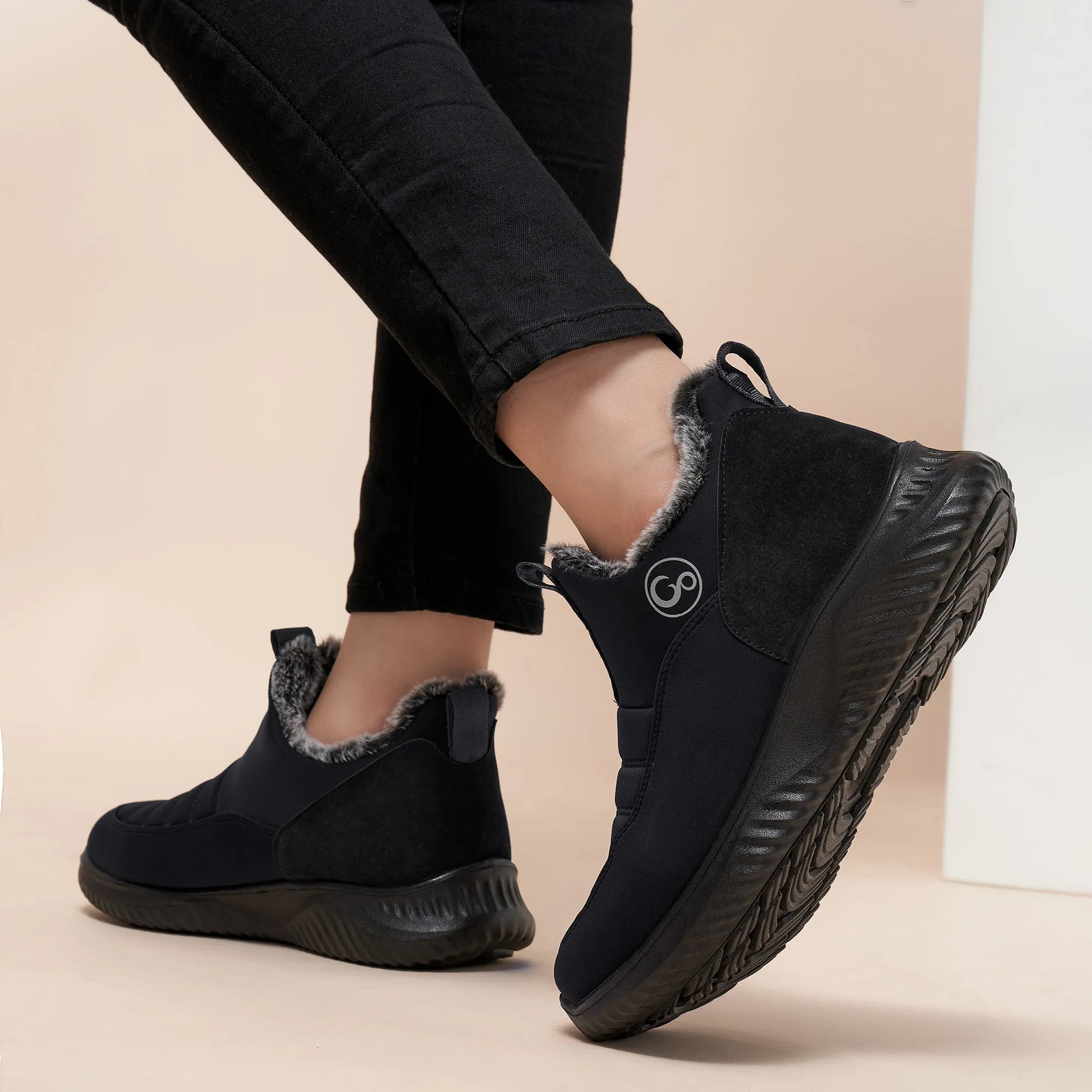 Harence Snow Boots Women Winter Warm Faux Fur Waterproof Slip On Comfort Woman Ankle Booties