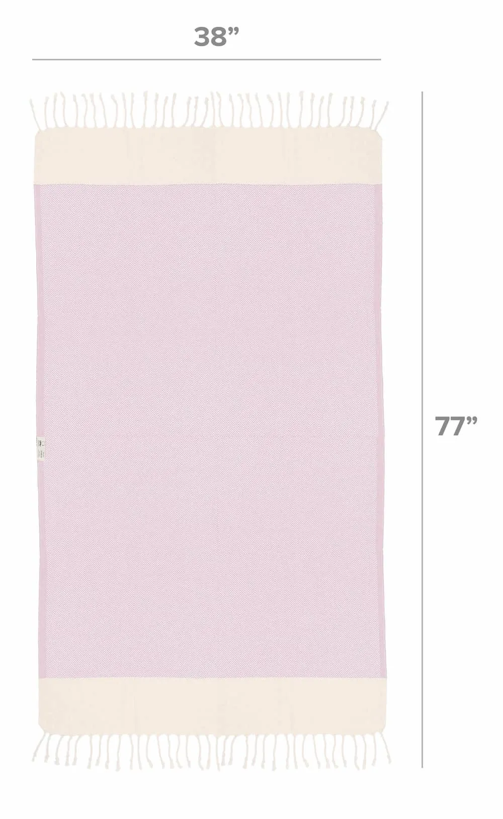 Herringbone Turkish Towel & Peshtemal Beach Towel - Lilac