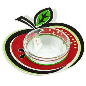 Honey Dish, Apple Design, Colorful Aluminum