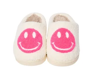 Hot Pink Smiley Face Slippers