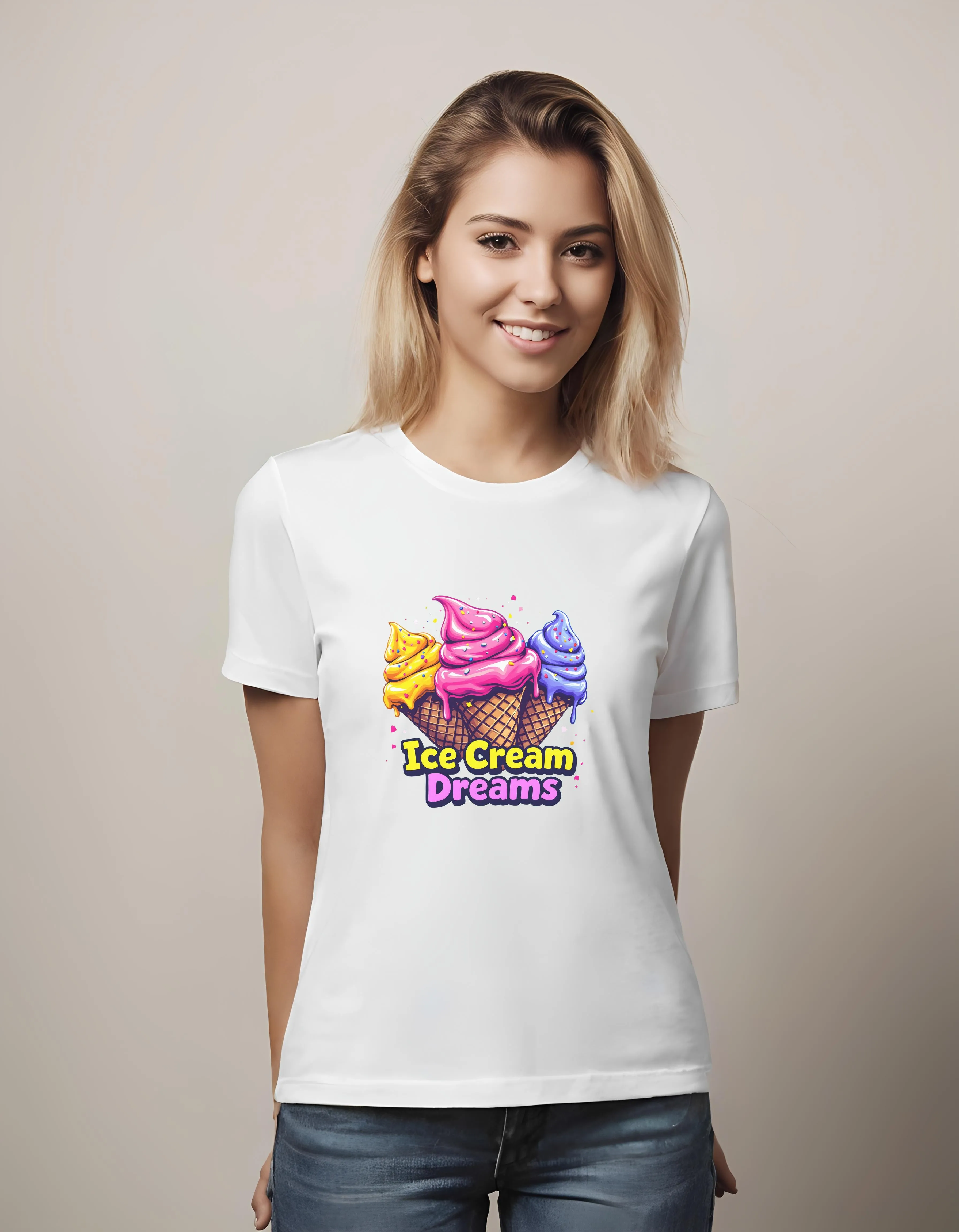 Ice Cream Dreams Pop Art Design | Classic T-Shirt (Unisex)