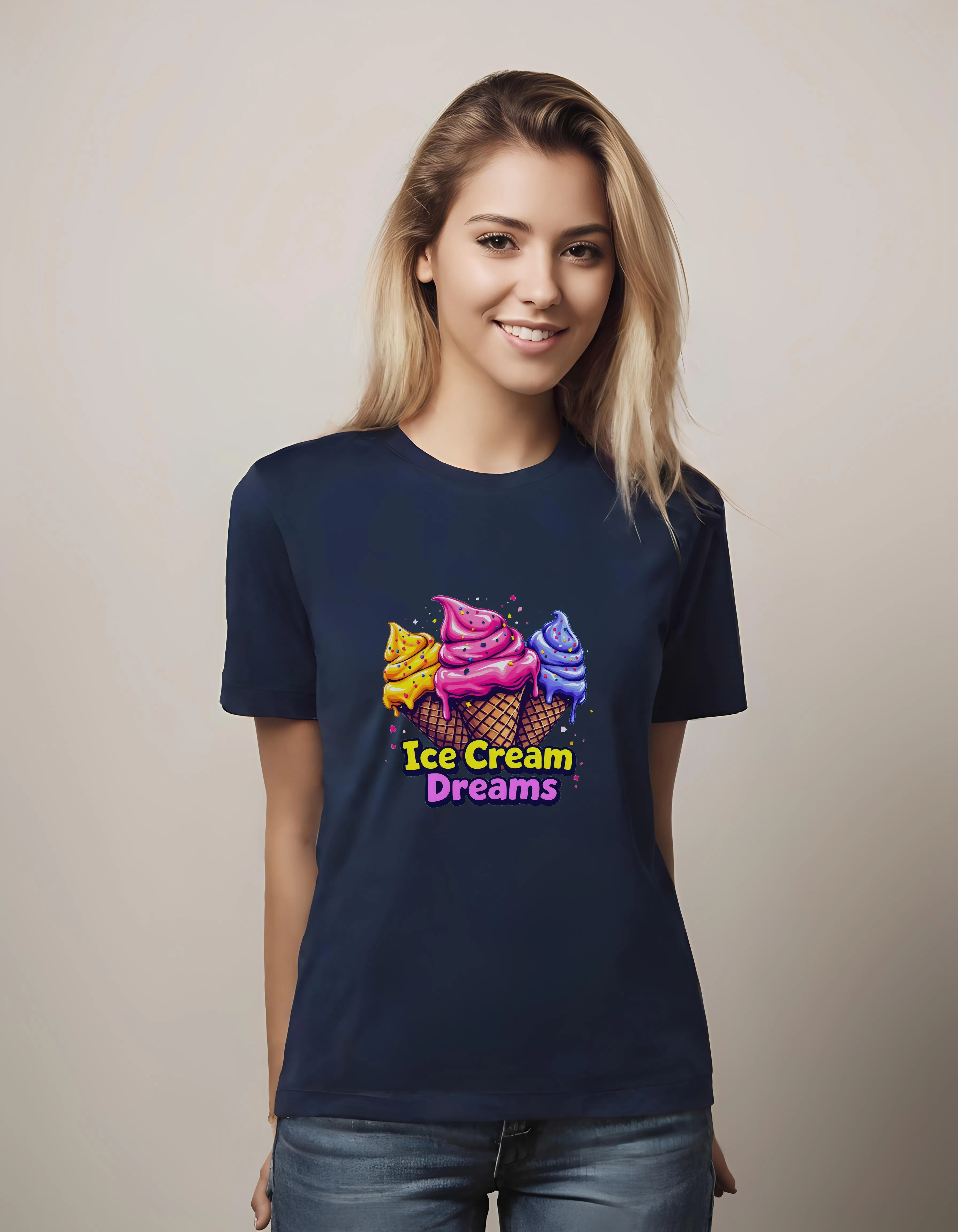 Ice Cream Dreams Pop Art Design | Classic T-Shirt (Unisex)