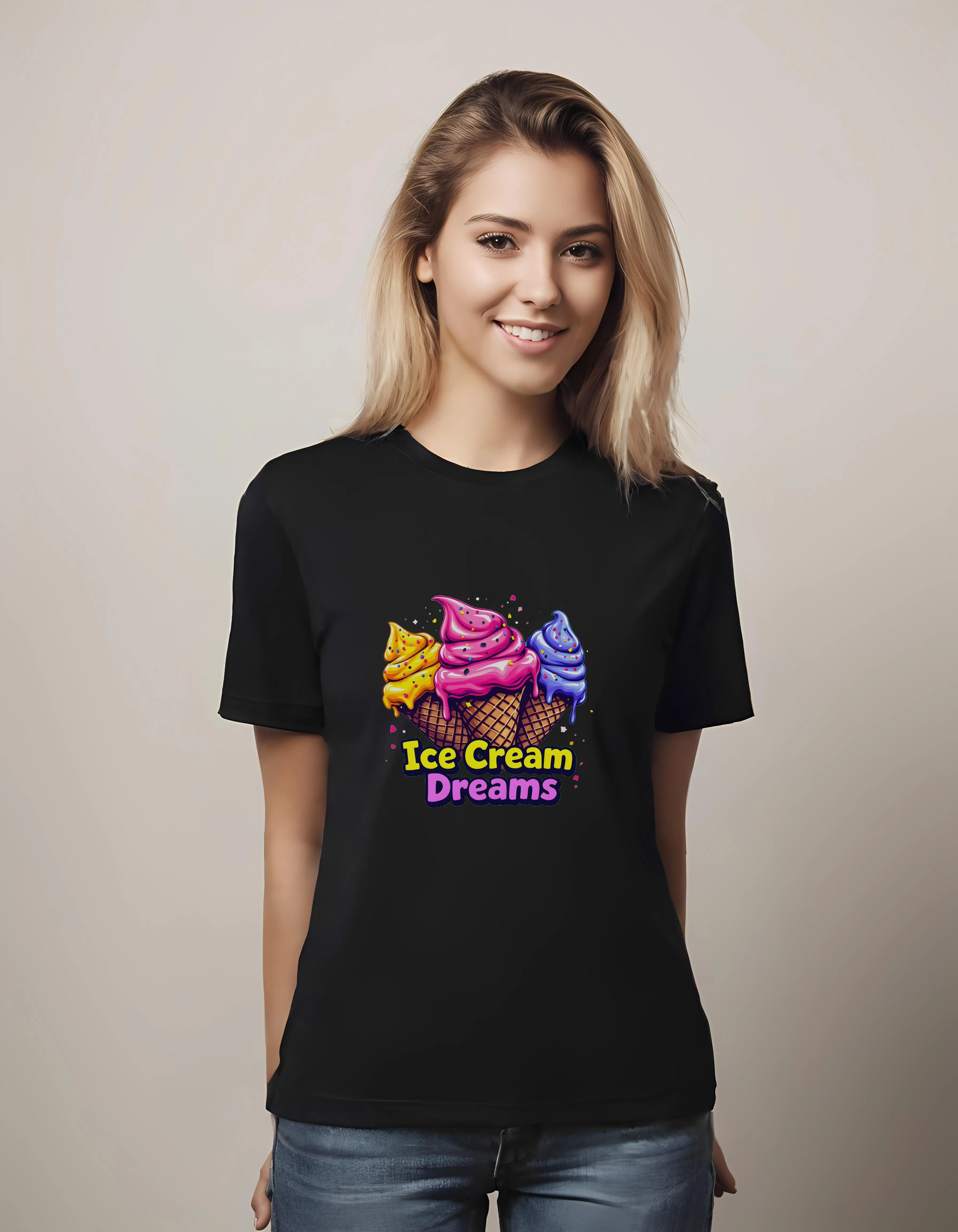 Ice Cream Dreams Pop Art Design | Classic T-Shirt (Unisex)