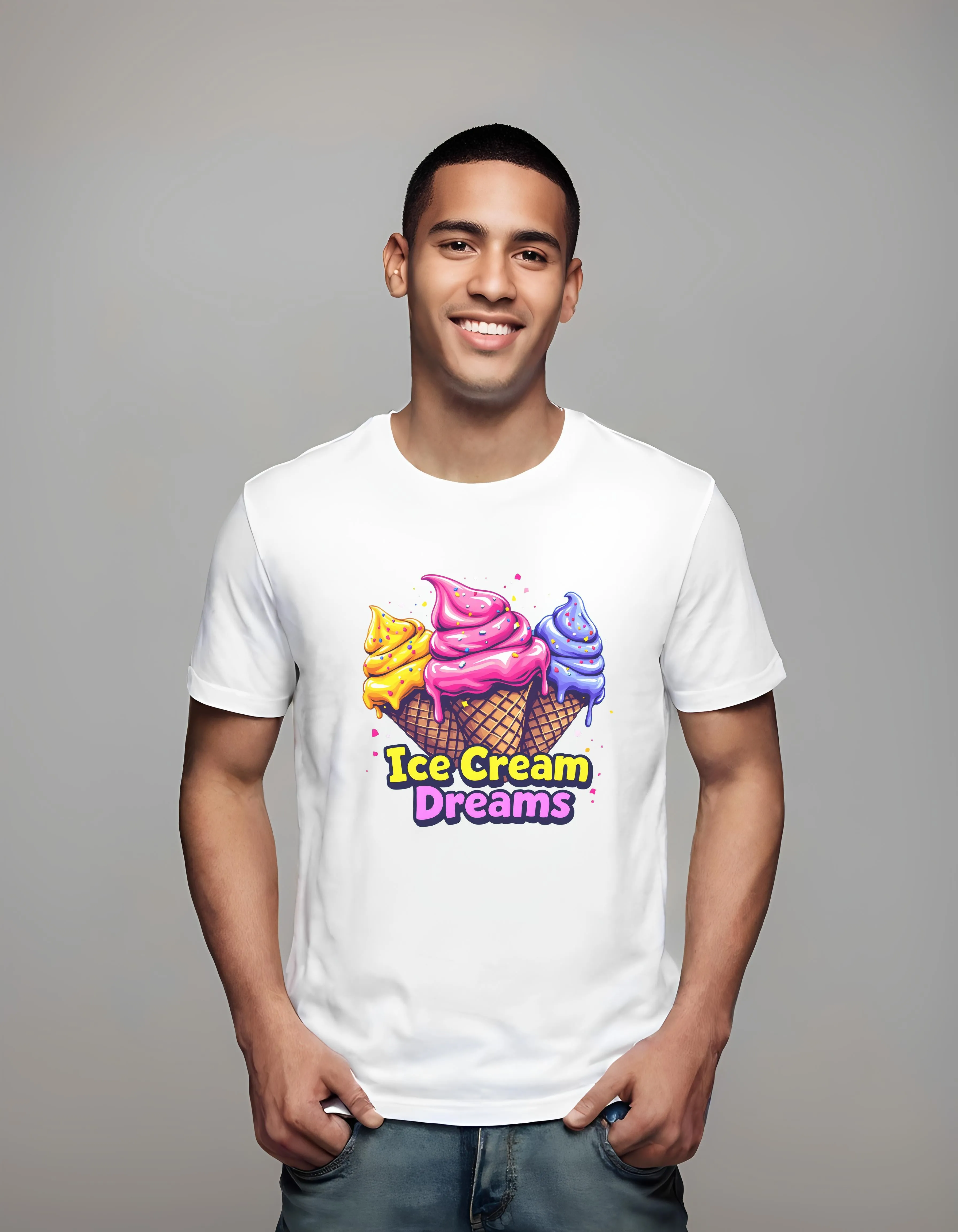 Ice Cream Dreams Pop Art Design | Classic T-Shirt (Unisex)