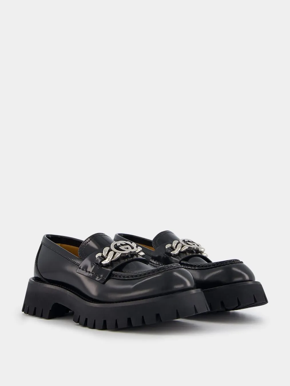 Interlocking G Lug Sole Leather Loafers
