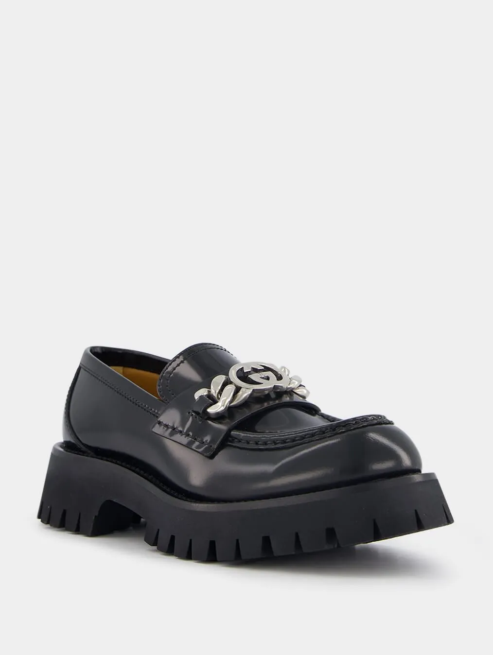 Interlocking G Lug Sole Leather Loafers