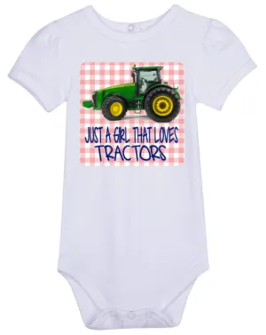 Just A Girl That Loves Tractors Bodysuit -Tractor