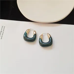 Just Lil Things  Green Hoop Earrings jlt11280
