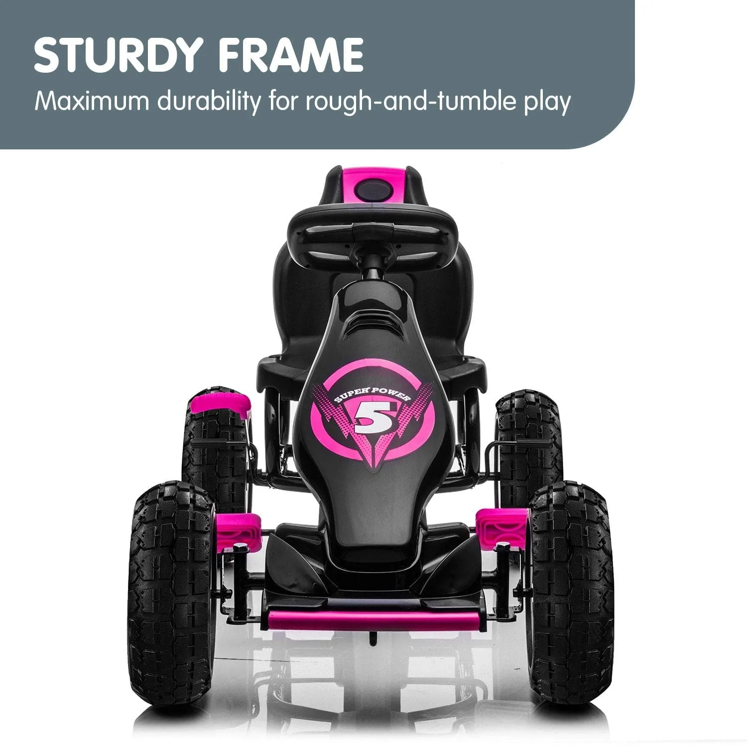 Kahuna G18 Kids Ride On Pedal Go Kart - Rose Pink - Online Only - Free Shipping!