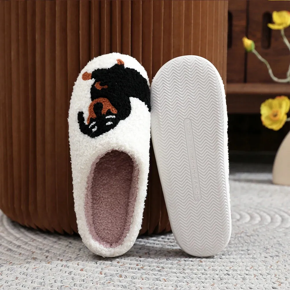 Kawaii Plush Dog Slippers 🐶✨ | Cozy Anti-Slip Warm Slides for Couples | Adorable Indoor & Outdoor Footwear!