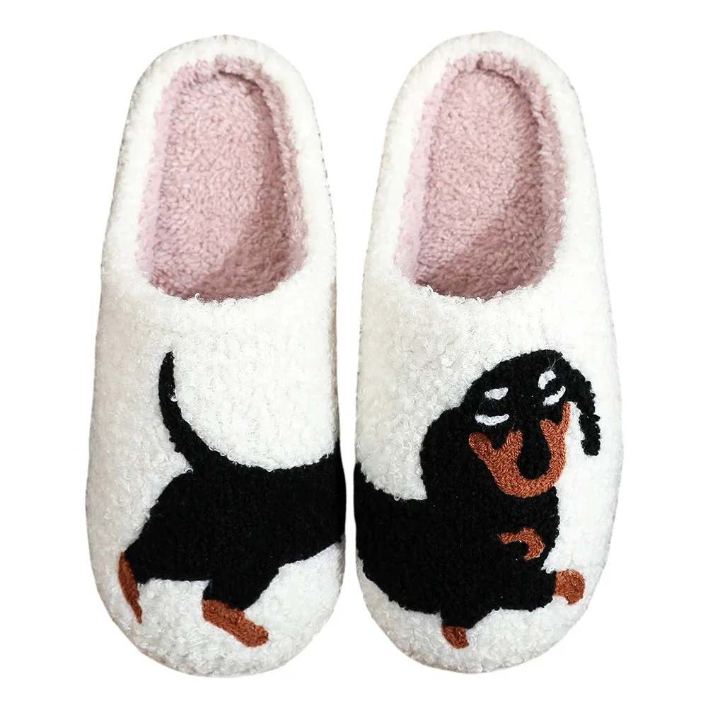 Kawaii Plush Dog Slippers 🐶✨ | Cozy Anti-Slip Warm Slides for Couples | Adorable Indoor & Outdoor Footwear!