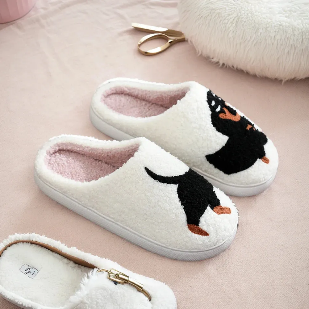 Kawaii Plush Dog Slippers 🐶✨ | Cozy Anti-Slip Warm Slides for Couples | Adorable Indoor & Outdoor Footwear!
