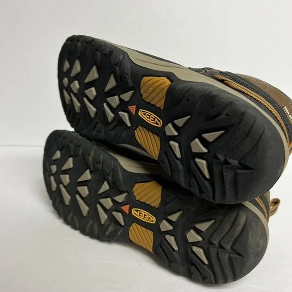 KEEN Boys Targhee Mid Waterproof Boot Brown Size 5 M Big Kid