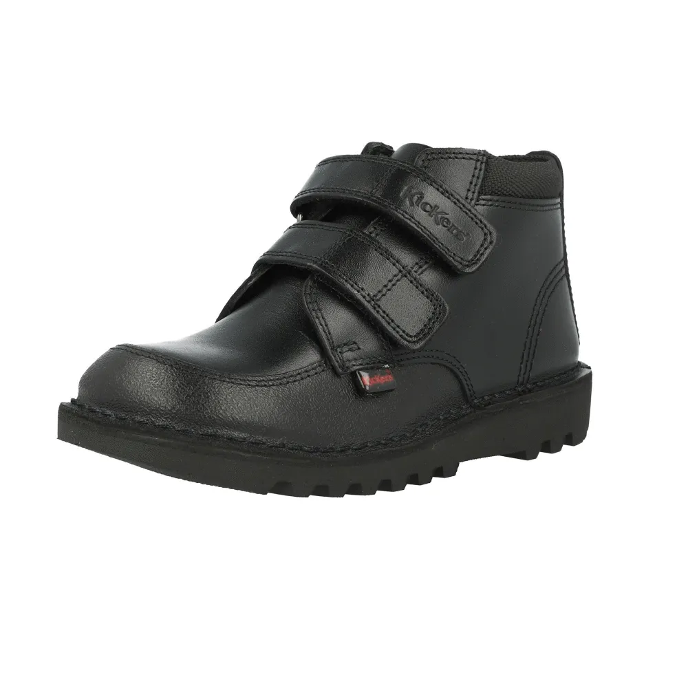 Kickers Kick Hi Black Scuff-Resistant School Shoes