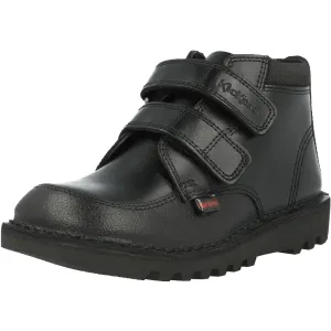 Kickers Kick Hi Black Scuff-Resistant School Shoes