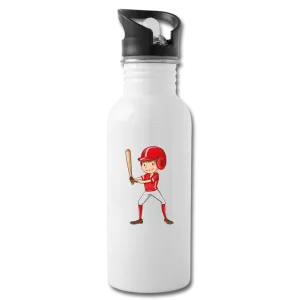 Kid Playing Baseball Water Bottle