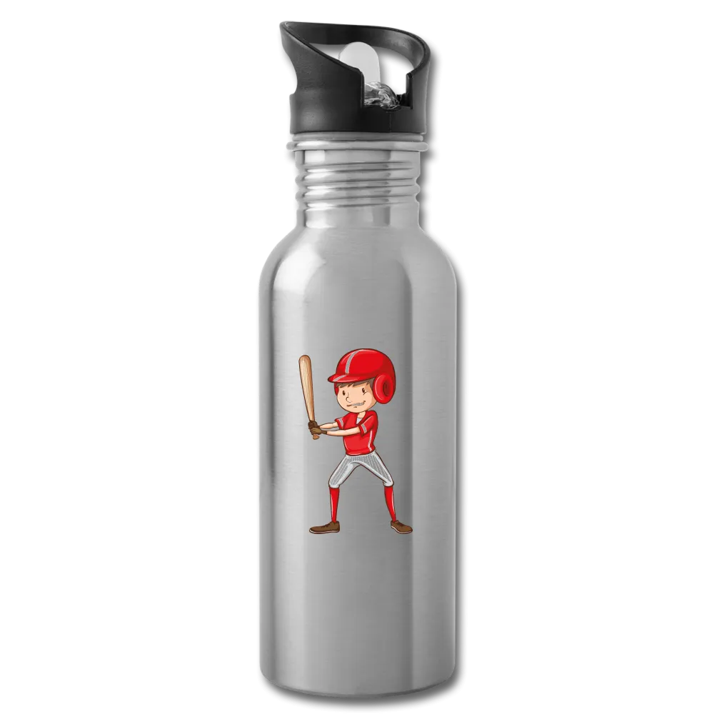 Kid Playing Baseball Water Bottle