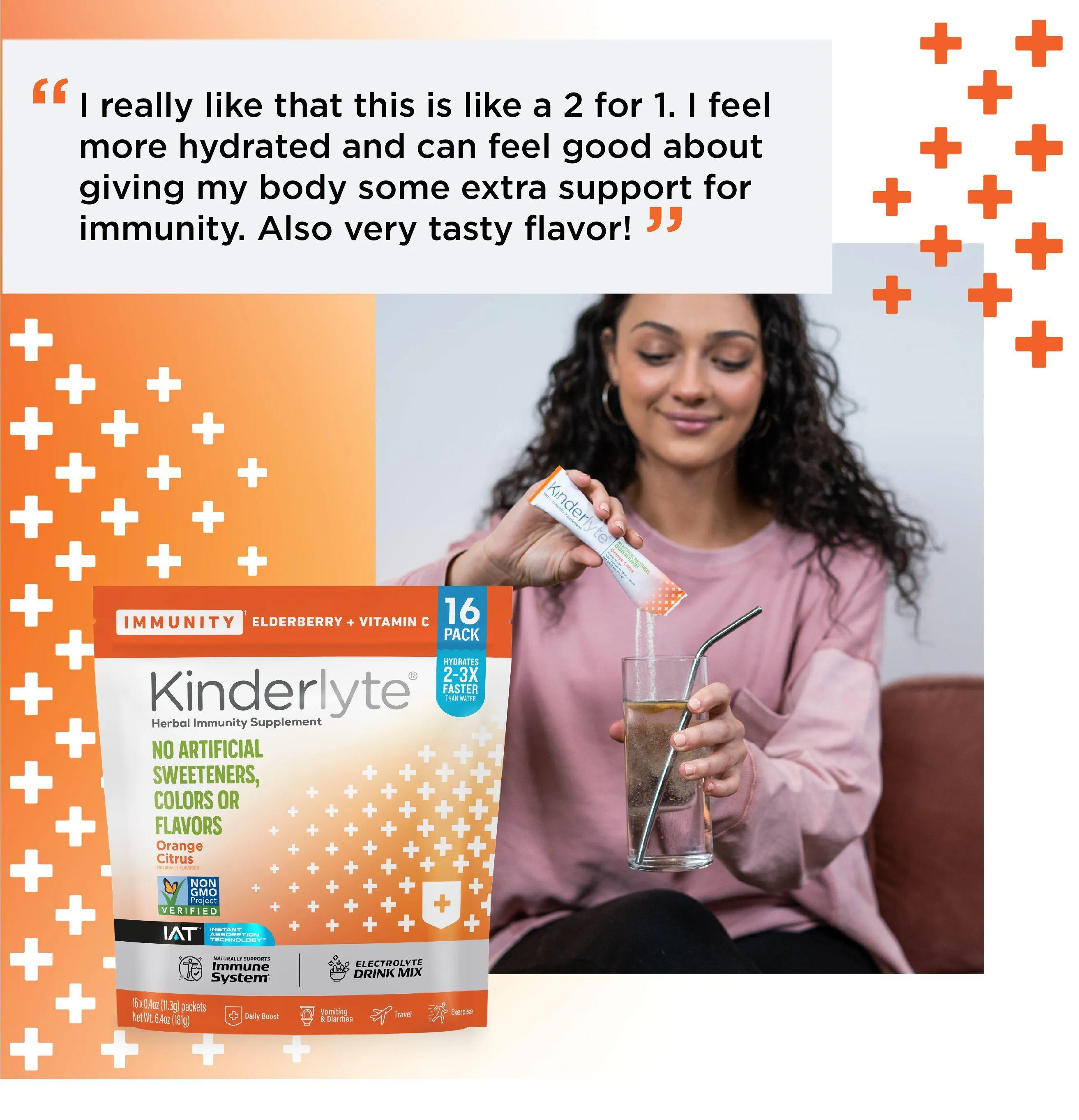 KinderLyte® 16ct Herbal Immunity Supplement Orange Citrus
