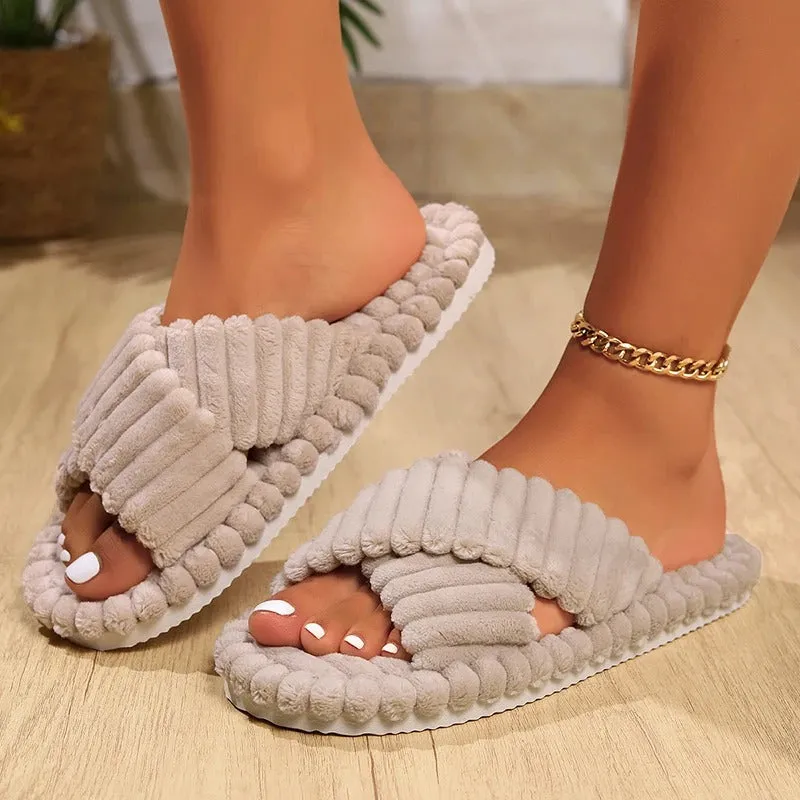 Ladies flufy slippers
