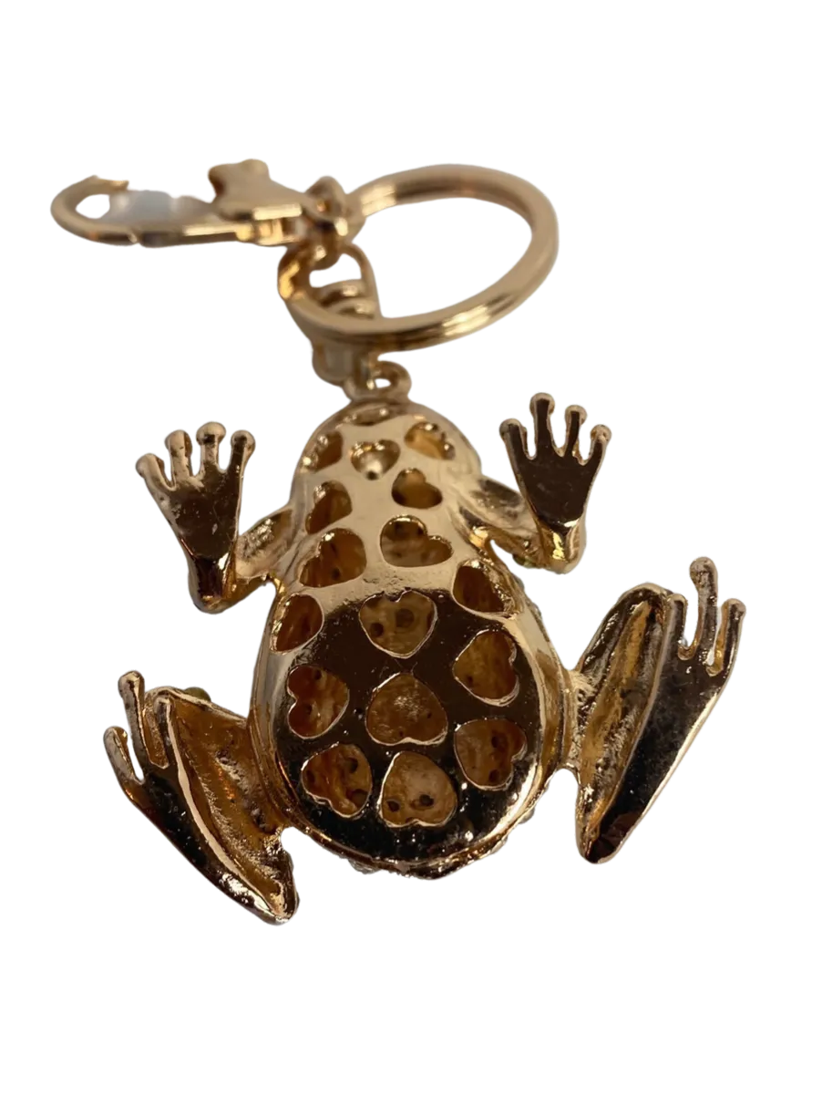 Leap Froggy Keychain with Sparkly Rhinestone Front Design Charm