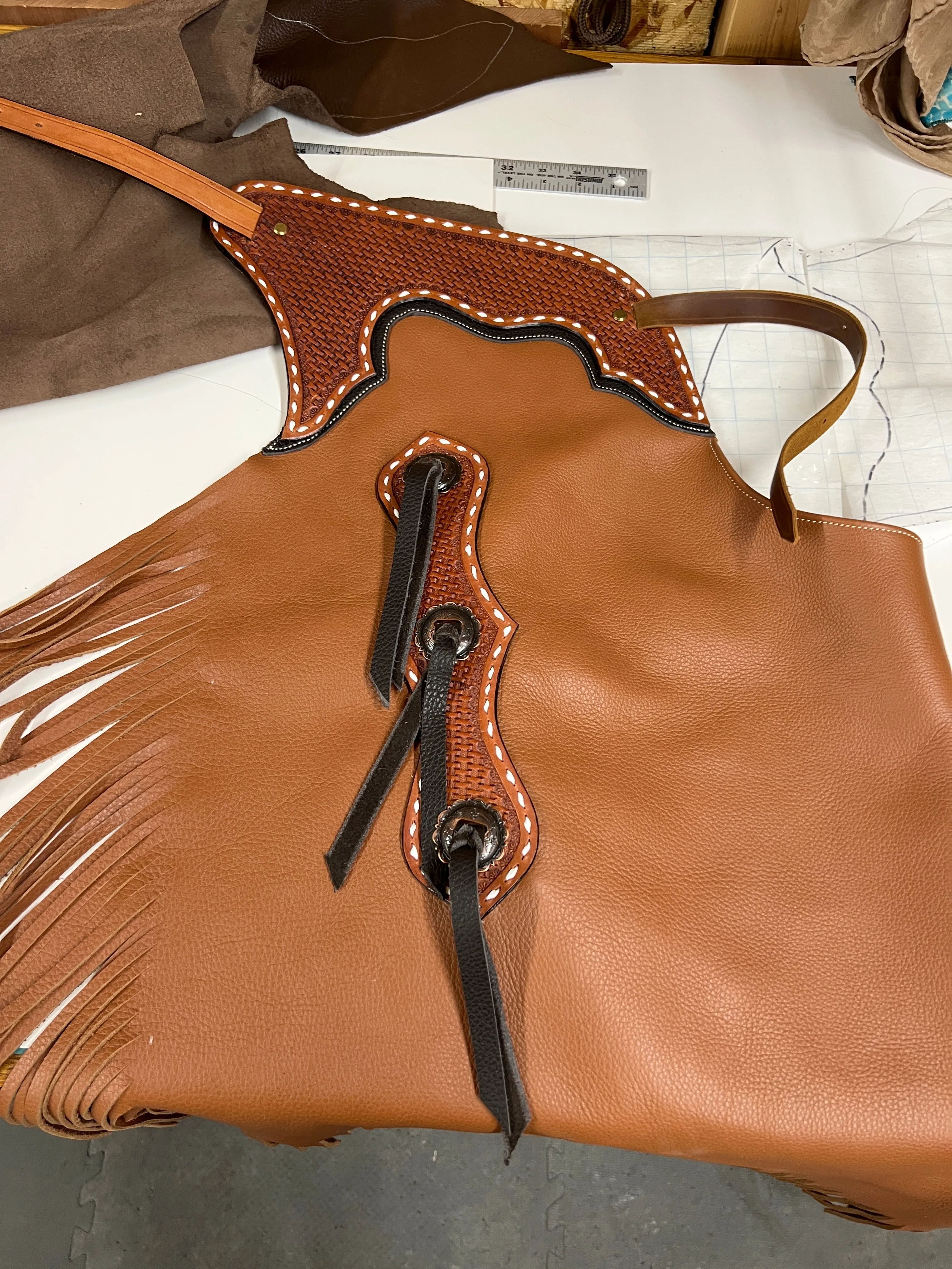 Leather Chinks in Tobacco Brown