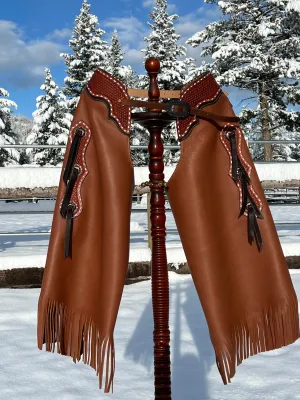 Leather Chinks in Tobacco Brown
